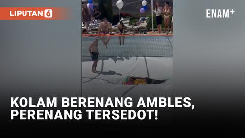 VIDEO: Horor! Lubang Besar Mendadak Muncul di Dasar Kolam Berenang