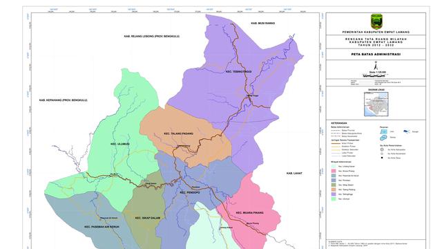 Peta geografis Kabupaten Empat Lawang (Liputan6.com / ist - Nefri Inge)