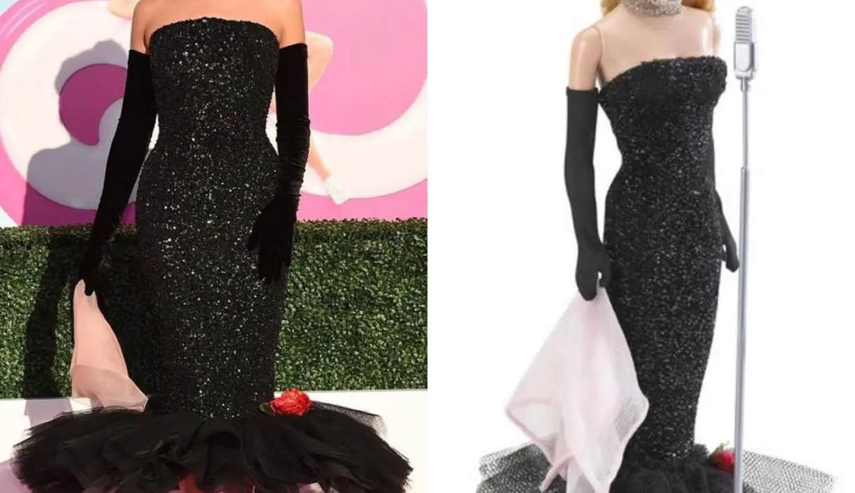 Seperti saat World Premiere of Barbie yang berlangsung di Los Angeles, Margot Robbie mengenakan Schiaparelli Haute Couture, terinspirasi boneka "Solo in the Spotlight" dari tahun 1960.