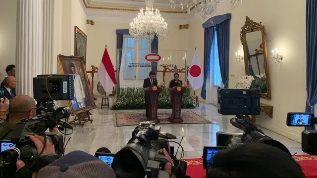 Pertemuan bilateral antara Menlu RI Retno Marsudi dengan Menlu Jepang Toshimitsu Motegi di Gedung Pancasila, 10 Januari 2020.