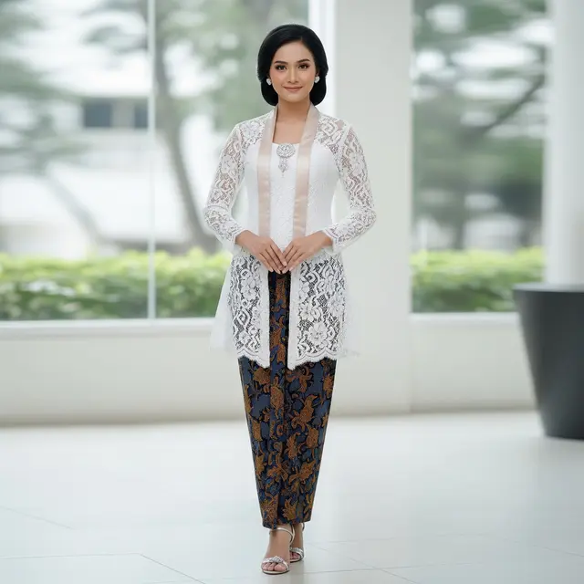 9 Model Kebaya Brokat Kombinasi Satin Modern, Tampil Elegan Setiap Acara