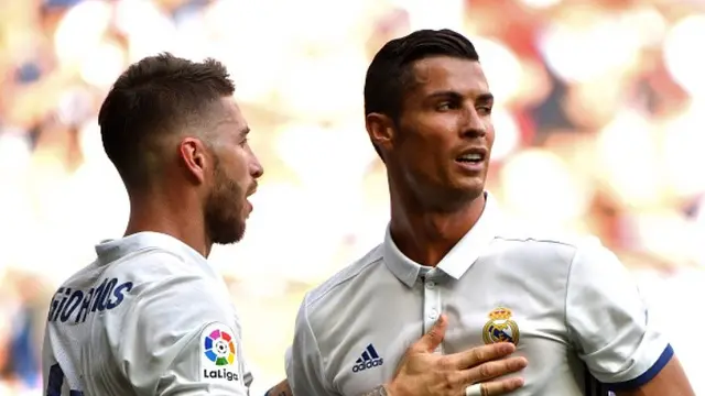 Pemain Real Madrid, Cristiano Ronaldo dan Sergio Ramos