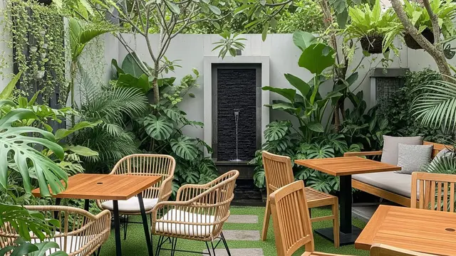 Desain Halaman Belakang Rumah Jadi Tempat Ngopi ala Cafe
