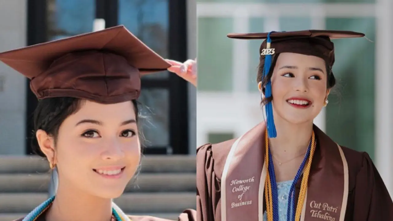 Adu Gaya Beby Tsabina dan Yoriko Angeline saat Wisuda di Amerika