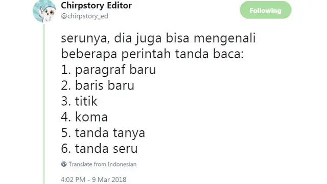 Cara Mengetik Pakai Suara di Smartphone. Dok: @chirpstory_ed