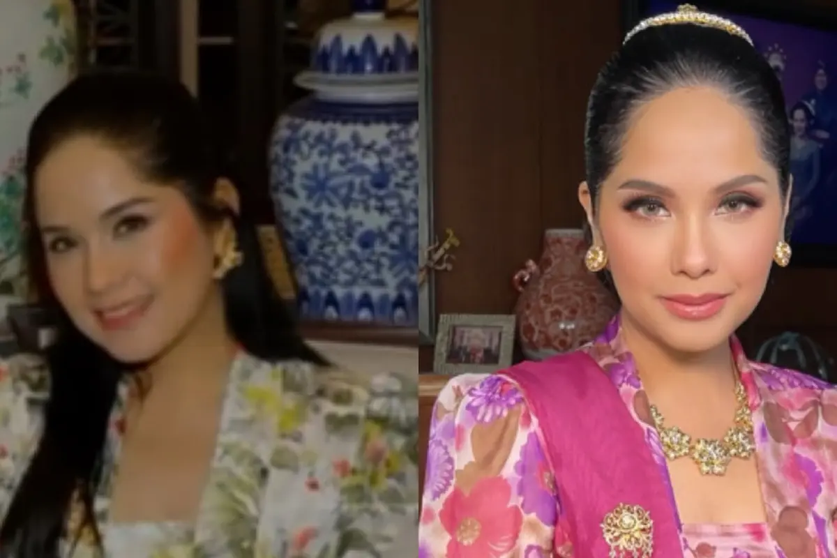 Annisa Pohan Ketika Mengenakan Kebaya Kutu Baru Motif Bunga-Bunga