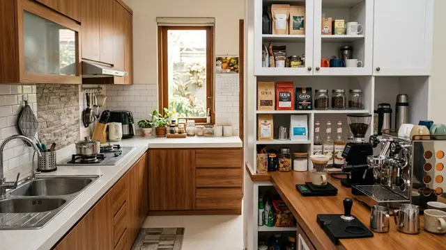 Model Dapur dengan Area Khusus Membuat Kopi