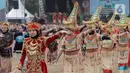 Tarian kolosal persembahan gabungan anggota Pramuka itu sebagai pembuka Rainas XII Tahun 2023 serta dalam rangka peringatan Hari Pramuka ke-62. (Liputan6.com/Herman Zakharia)