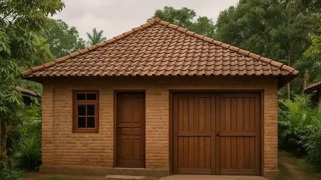 Rumah Sederhana di Kampung dengan Garasi (Foto: ChatGPT)