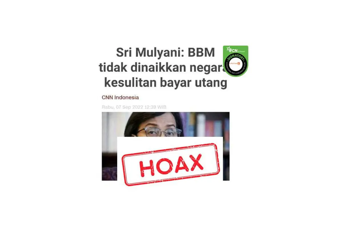 Cek Fakta Sri Mulyani