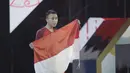 Ridel Yesaya Sumarandak melakukan selebrasi usai menjuarai  E-Sports dari nomor Clash Royale di BritAma Arena, Jakarta, Senin, (27/8/2018). Ridel mencatat rekor sebagai peraih medali emas termuda di Asian Games 2018. (Bola.com/Vascal Sapta Hadi)