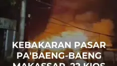 Kebakaran melanda Pasar Tradisional Pa'baeng-Baeng, Makassar, Rabu (2/9/2026) dini hari. Sebanyak 22 tempat usaha, terdiri dari 12 los dan 10 kios, hangus terbakar. Damkarmat Makassar mengerahkan 25 armada dan berhasil menguasai api dalam waktu sekitar satu jam.

Sebagian besar bangunan merupakan...