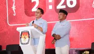 Pasangan Calon Bupati dan wakil Bupati Lamsel Radityo Egi Pratama dan Syaiful Anwar saat tampil debat Pilkada 2024. (Ist).