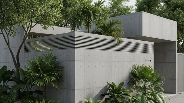 Pagar Beton Ekspos dengan Sensor Getar (Vibration Sensor)