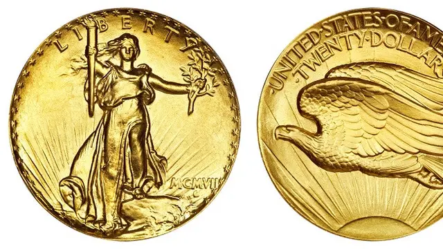 1907 Saint-Gaudens Double Eagle Ultra High Relief (Brilio.net)