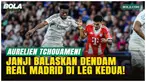 Real Madrid kalah 1-2 dari Bayern Munchen di Bernabeu, Selasa. Aurelien Tchouameni absen di leg kedua akibat kartu kuning, namun yakin timnya bisa bangkit di Munich, 15 April, demi menjaga peluang juara Liga Champions.