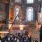 Khatib menyampaikan khutbah saat pelaksanaan salat Idul Adha di Hagia Sophia, Istanbul, Turki, Jumat (31/7/2020). Ini merupakan salat Idul Adha pertama di Hagia Sophia setelah dialihfungsikan dari museum menjadi masjid. (Pool via AP)