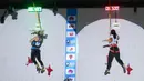 Atlet panjat tebing Polandia, Miroslaw Aleksandra (kiri) mengalahkan atlet panjat tebing Indonesia, Desak Made Rita Kusuma pada final nomor speed putri Kejuaraan Dunia Panjat Tebing IFSC 2023 seri Jakarta melawan atlet panjat tebing China, Xinshang Wang di Lot 6, Kompleks Stadion Utama Gelora Bung Karno, Jakarta, Indonesia, Minggu (07/05/2023). (Bola.com/Bagaskara Lazuardi)