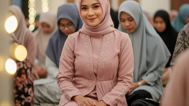 Model Gamis Minimalis untuk Pengajian (Image by Gemini AI)