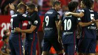 CETAK GOL - Antoine Griezmann melakukan selebrasi usai mencetak gol ke gawang Sevilla (REUTERS/Marcelo del Pozo)