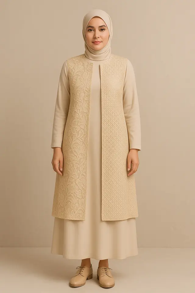 1. Outer Brokat Minimalis Tabrak Motif