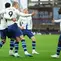Penyerang Manchester City, Erling Haaland (kedua dari kiri), merayakan gol penyeimbang bersama bek Ruben Dias (kiri), Elliot Anderson (tengah), dan Jeremy Doku, dalam pertandingan Liga Inggris melawan Aston Villa di Villa Park, Birmingham, Sabtu (24/10/2026).  (Darren Staples / AFP)