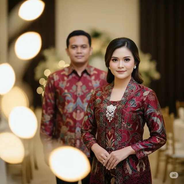 Model Batik Couple Wanita untuk Acara Pernikahan. Foto: Gemini
