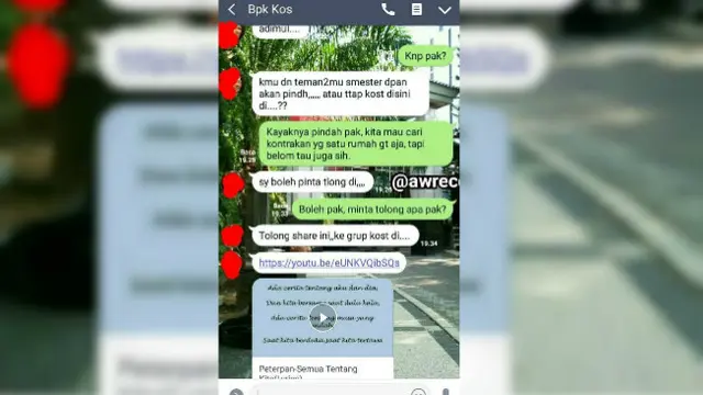 Bapak kos ini tak segan untuk menghubungi anak kosnya untuk sekadar bercanda.