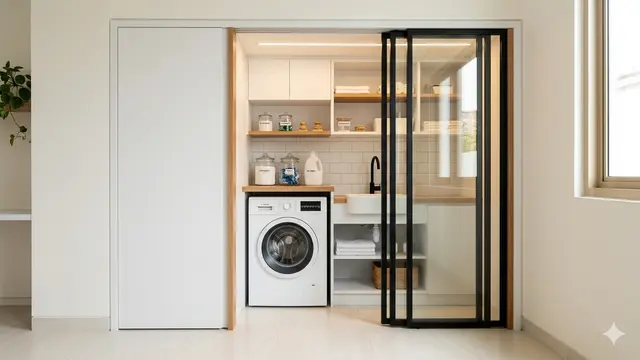 Ide Desain Area Laundry Hidden Space di Rumah Minimalis. Gemini