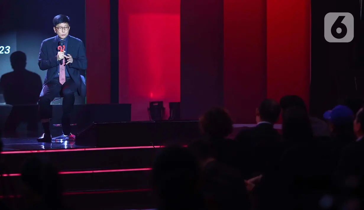 CEO Vidio Sutanto Hartono menyebutkan, pada 2024 ini Vidio akan lebih berani mengeksplorasi cerita, baik fiksi maupun yang lekat dengan isu-isu sosial dan berhubungan erat dengan masyarakat Indonesia. (Liputan6.com/Angga Yuniar)