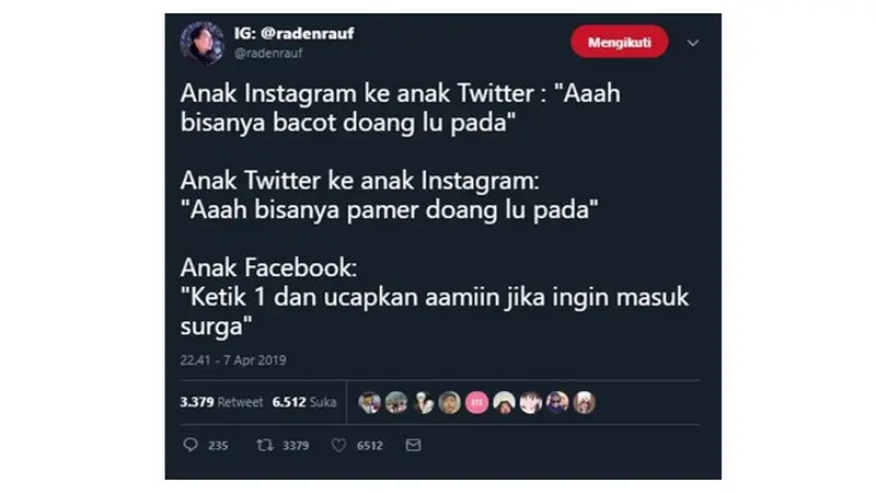 Perbedaan Komentar Anak Instagram, Twitter dan Facebook