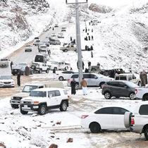 Fenomena Langka Hujan Salju di Arab Saudi./ Twitter.com/@19WMS