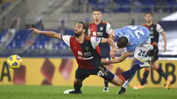Ciro Immobile berhasil menjadi pembeda dengan menjadi pencetak satu-satunya gol kemenangan ketika menerima assist Sergej Milinkovic-Savic pada menit ke-61. (Alfredo Falcone/Lapresse via AP)