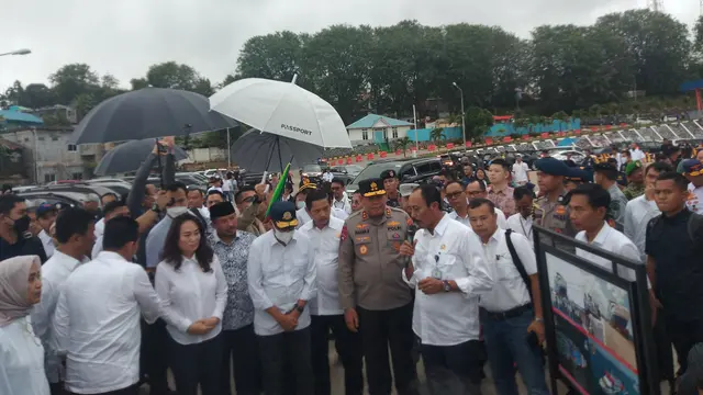 Menteri Perhubungan (Menhub) Budi Karya Sumadi melakukan kunjungan kerja ke Batam untuk meresmikan Kapal Roro Bahtera Nusantara 03. (Ajang Nurdin)
