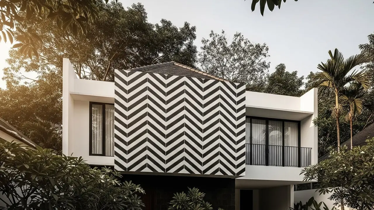 Inspirasi Cat Rumah Hitam Putih Sederhana