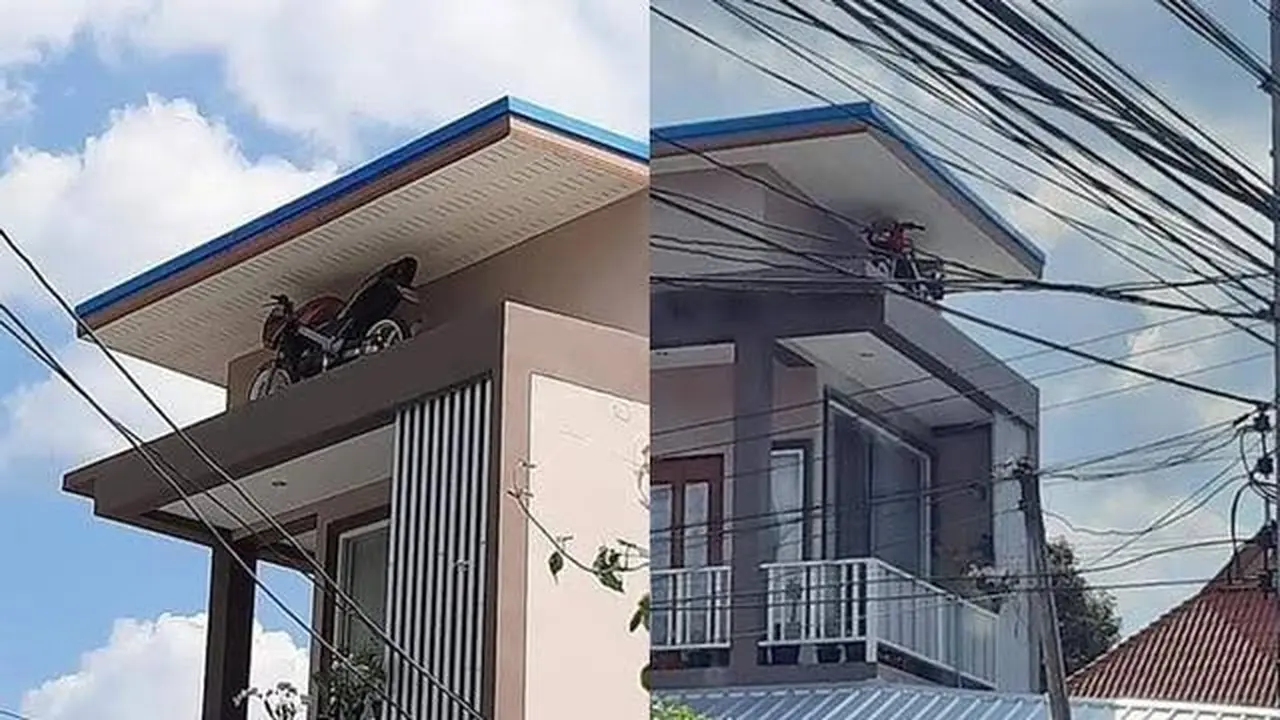 6 Potret Motor Parkir di Ketinggian Ini Nyeleneh, Bikin Mikir Keras