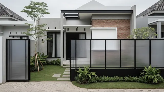 Model Rumah Kecil Tapi Mewah dengan Pagar Besi Kombinasi Polikarbonat 2025/ Ilustrasi AI