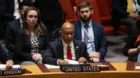 Wakil Duta Besar AS untuk PBB Robert Wood mengatakan di DK PBB bahwa Washington menentang gencatan senjata segera di Gaza. (Yuki Iwamura / AFP)