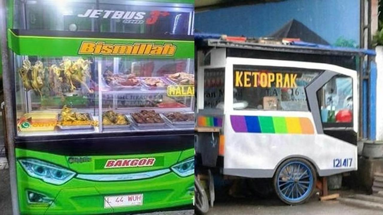 6 Gerobak Jualan Ini Bentuknya Nyeleneh Banget, Pembeli Tepuk Jidat