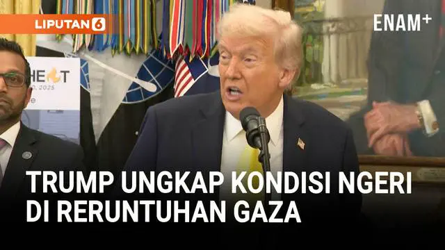 Trump berbicara mengenai upaya pencarian korban tewas yang masih tertimbun reruntuhan di Gaza pascaserangan Israel.