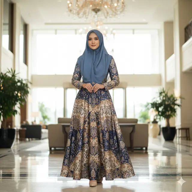 Model Baju Batik Syar'i Sutra Elegan