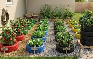 6 Cara Membuat Kebun Organik dari Ban Mobil Bekas agar Tanaman Tumbuh Subur