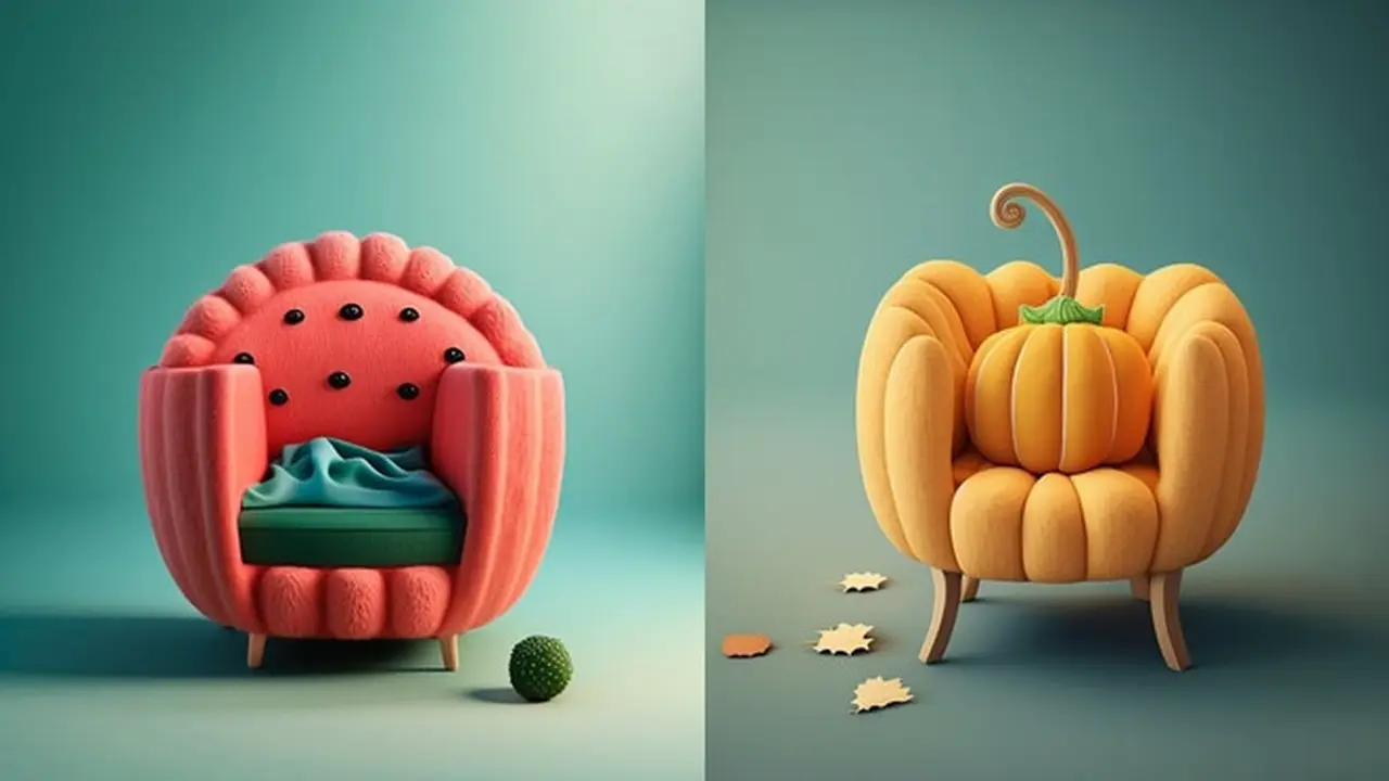 6 Kreasi Seni Desain Kursi Mini Bentuk Buah dan Sayur Ini Tampak Estetik