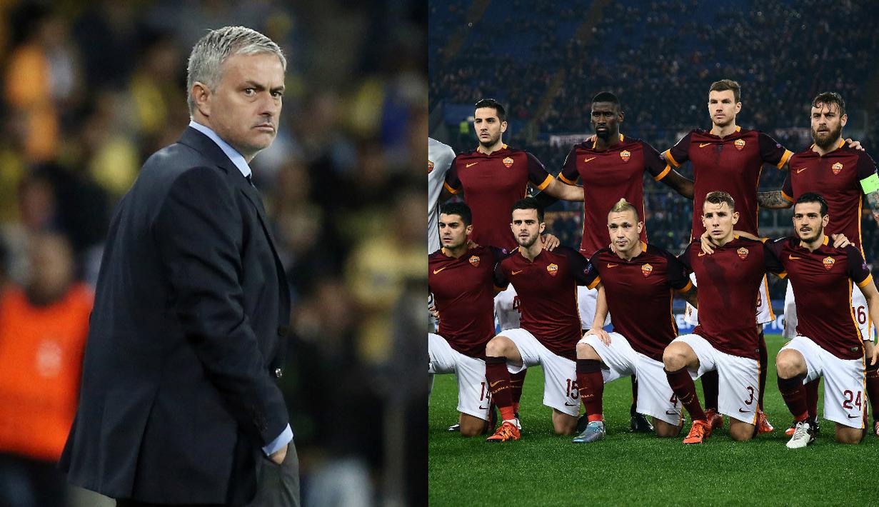  Roma mulai kehilangan irama,dan mereka bisa keluar dari perburuan gelar dan tampaknya para fans tidak  lagi puas, karena mereka lapar untuk sukses,Jose Mourinho mungkin menjadi solusi jika dana mencukupi. (AFP Photo/Filipo Monteforte/Thomas Coex)