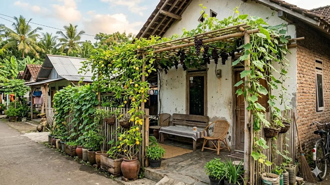 Inspirasi Edible Garden Buah Mini di Teras Rumah Kampung
