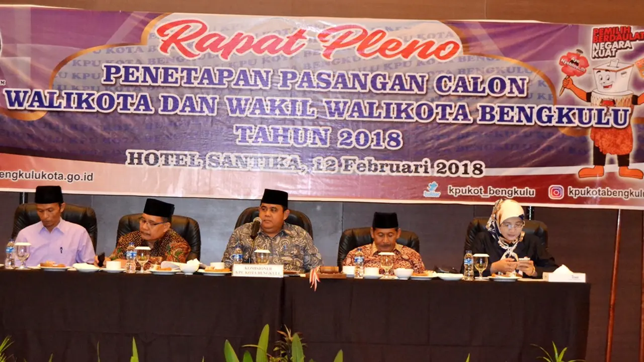 KPU Tetapkan 4 Paslon Ikut Pilkada Bengkulu