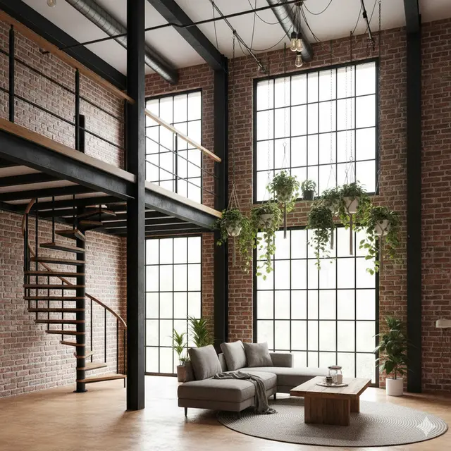 Rumah Mezzanine dengan Konsep Industrial Modern. Gemini