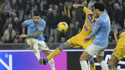 Lazio yang kehilangan striker Ciro Immobile meraih kemenangan 3-1 saat menjamu Frosinone. (Fabrizio Corradetti/LaPresse via AP)