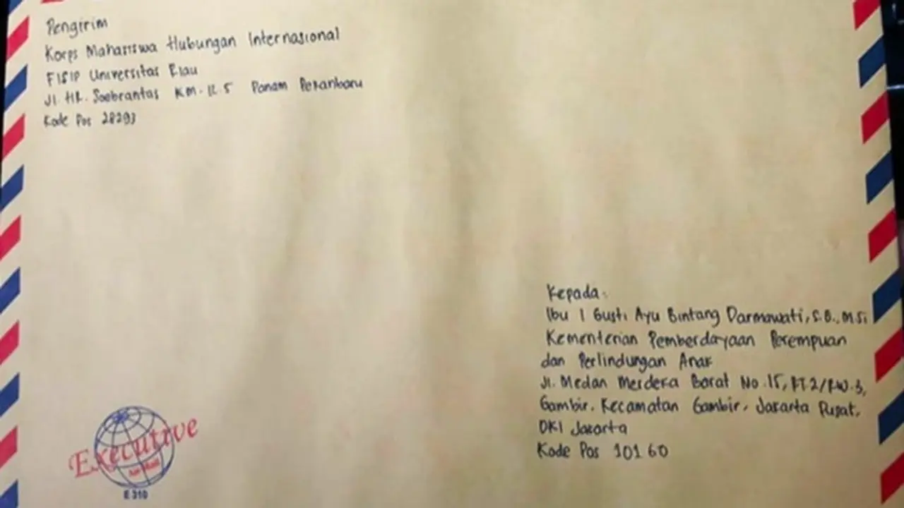 Surat Komahi Universitas Riau ke Kementerian Pendidikan terkait pelecehan mahasiswi.