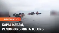 Kapal cepat yang mengangkut puluhan penumpang karam di Perairan Pulau Derawan, Kabupaten Berau, Kalimantan Timur, Selasa (03/01) siang. Seluruh penumpang selamat setelah berhasil dievakuasi tim SAR gabungan.